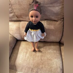 CitiToy 2013 GS122A T15  Dark Eyes 18" Tall Outfit No Shoes Brown Hair Girl Doll